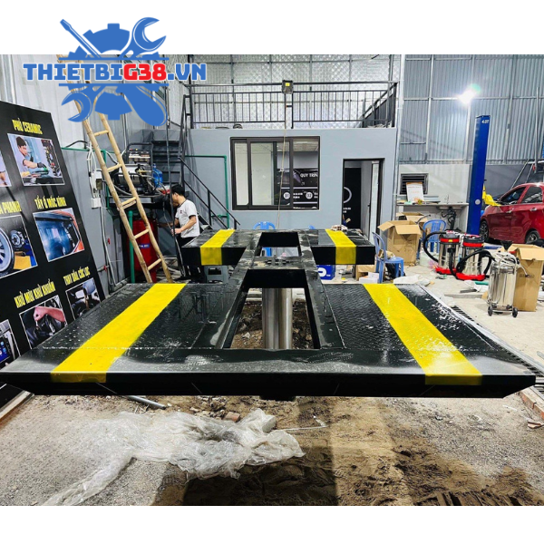 Cầu nâng 1 trụ rửa xe ô tô Ấn Độ SANKOS SK-4000 âm nền chữ I cánh bướm bản cao cấp