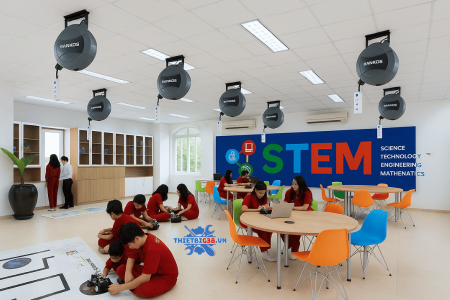 Tại Sao Nên Sử Dụng Cuộn Dây Điện Tự Rút Trong Phòng STEM LAB?