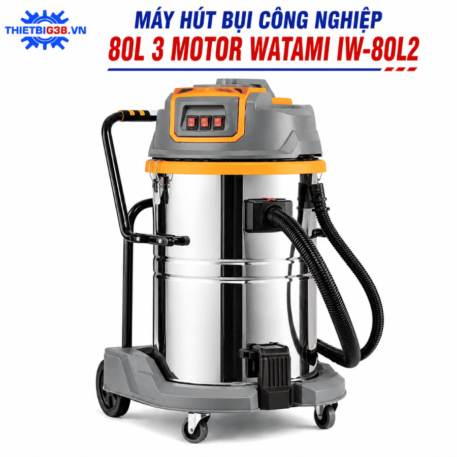Máy hút bụi công nghiệp 80L 3 Motor WATAMI IW-80L2
